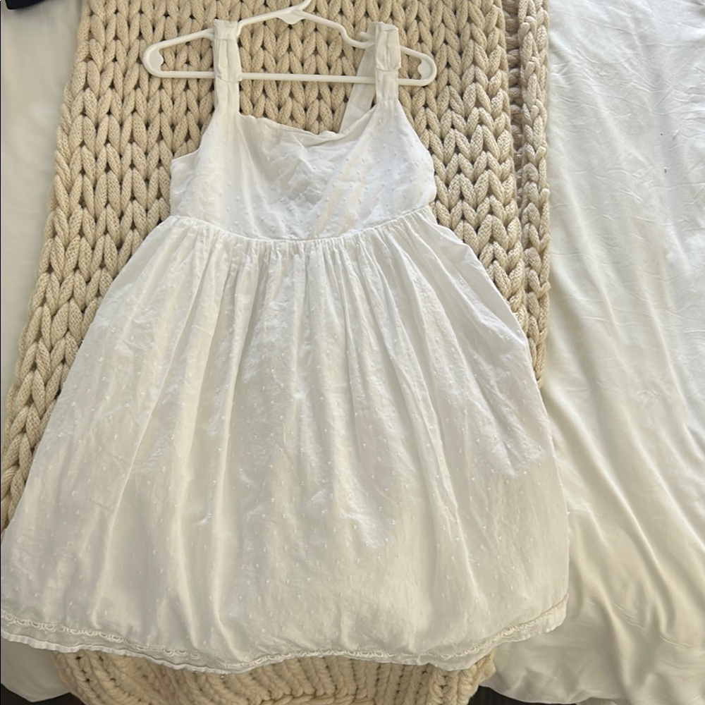 White Girls' Sundress - Lightweight Eyelet Dress